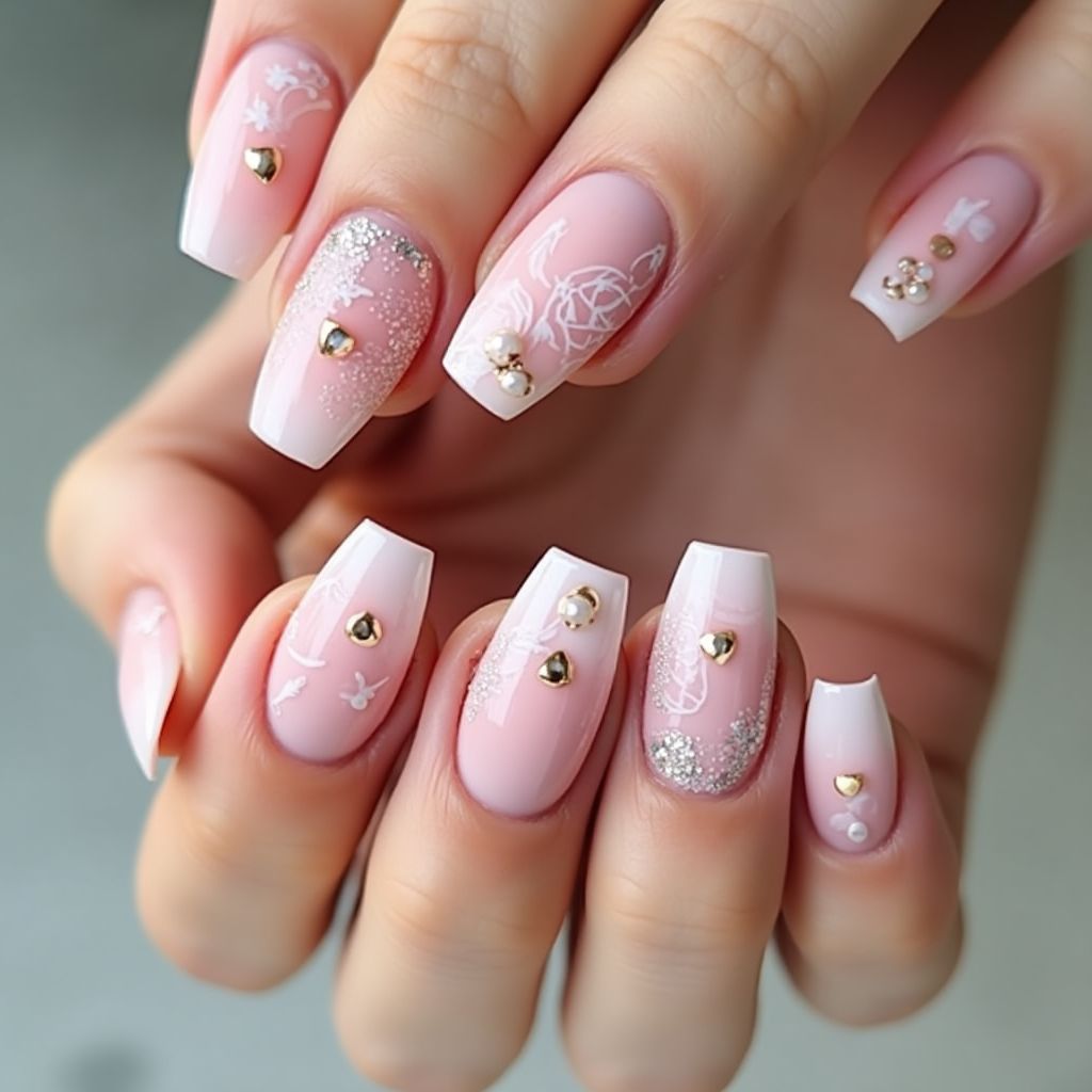 Baby Pink Stiletto Nail Design