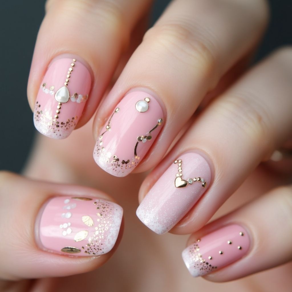 Baby Pink Round Nail Design