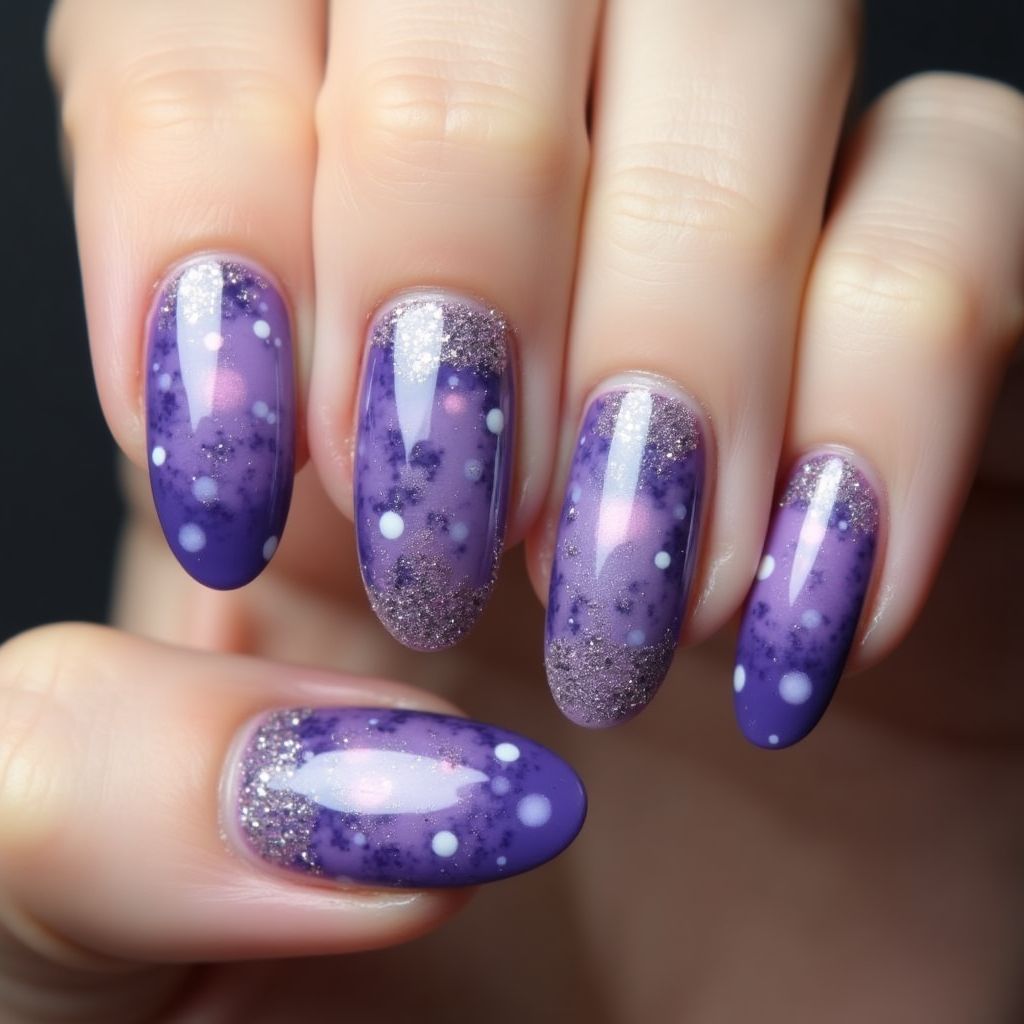 Purple Round Nail Design