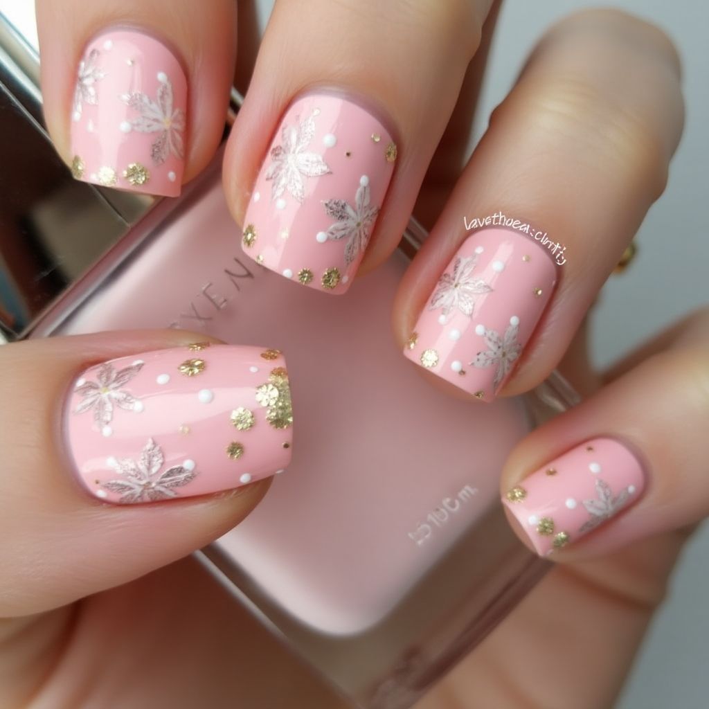 Baby Pink Round Nail Design