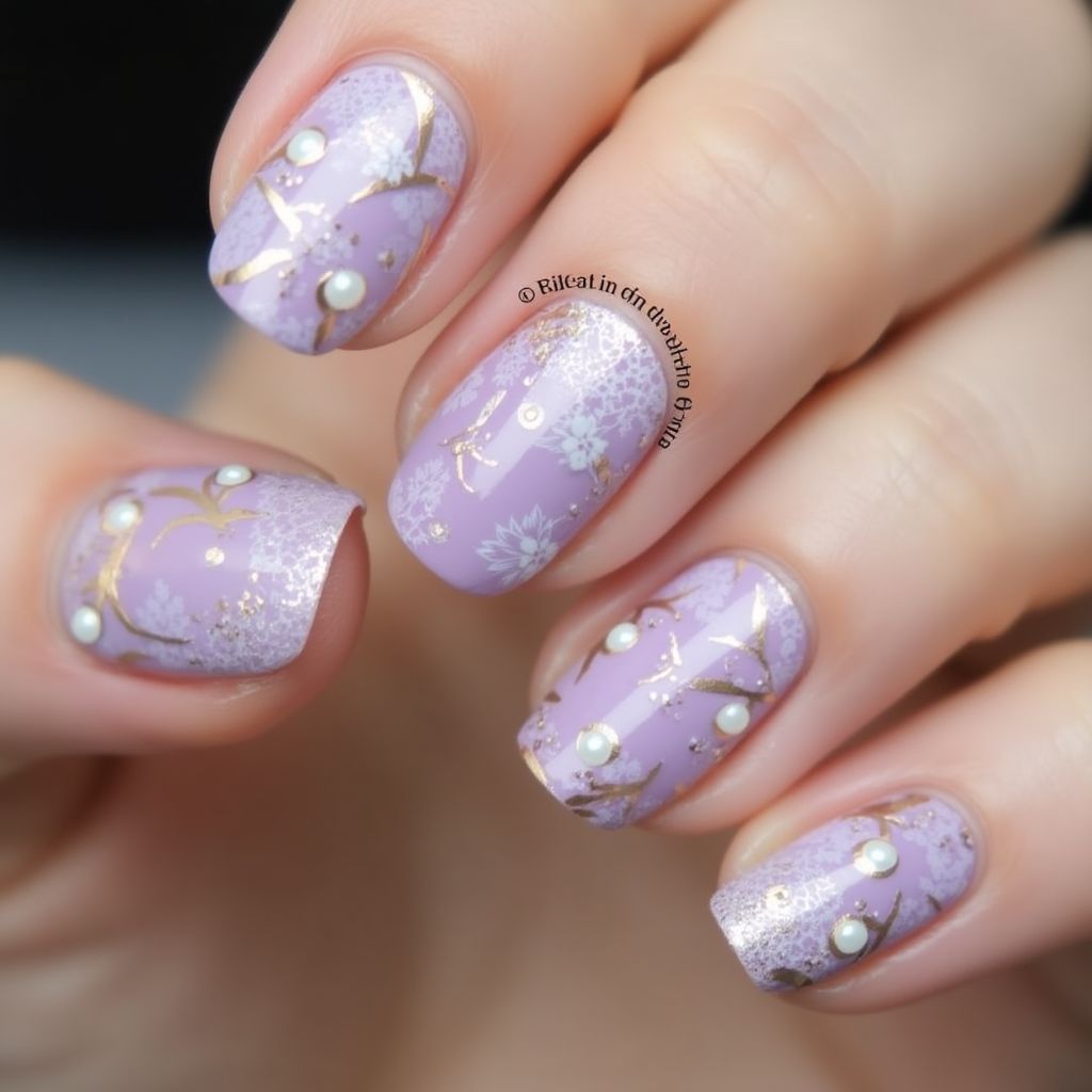 Lavender Round Nail Design