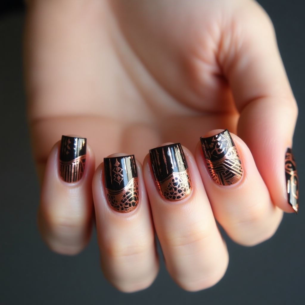 Copper Square Nail Design