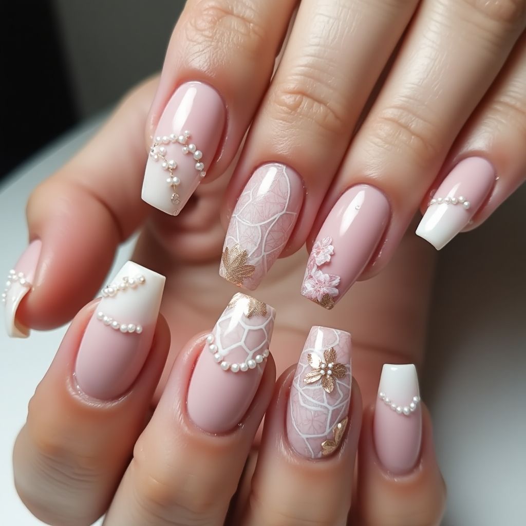 Nude Coffin Nail Design