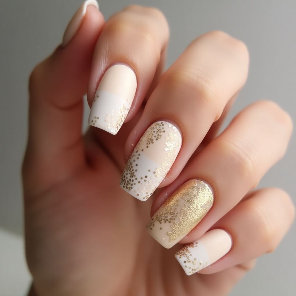 Tan Coffin Nail Design