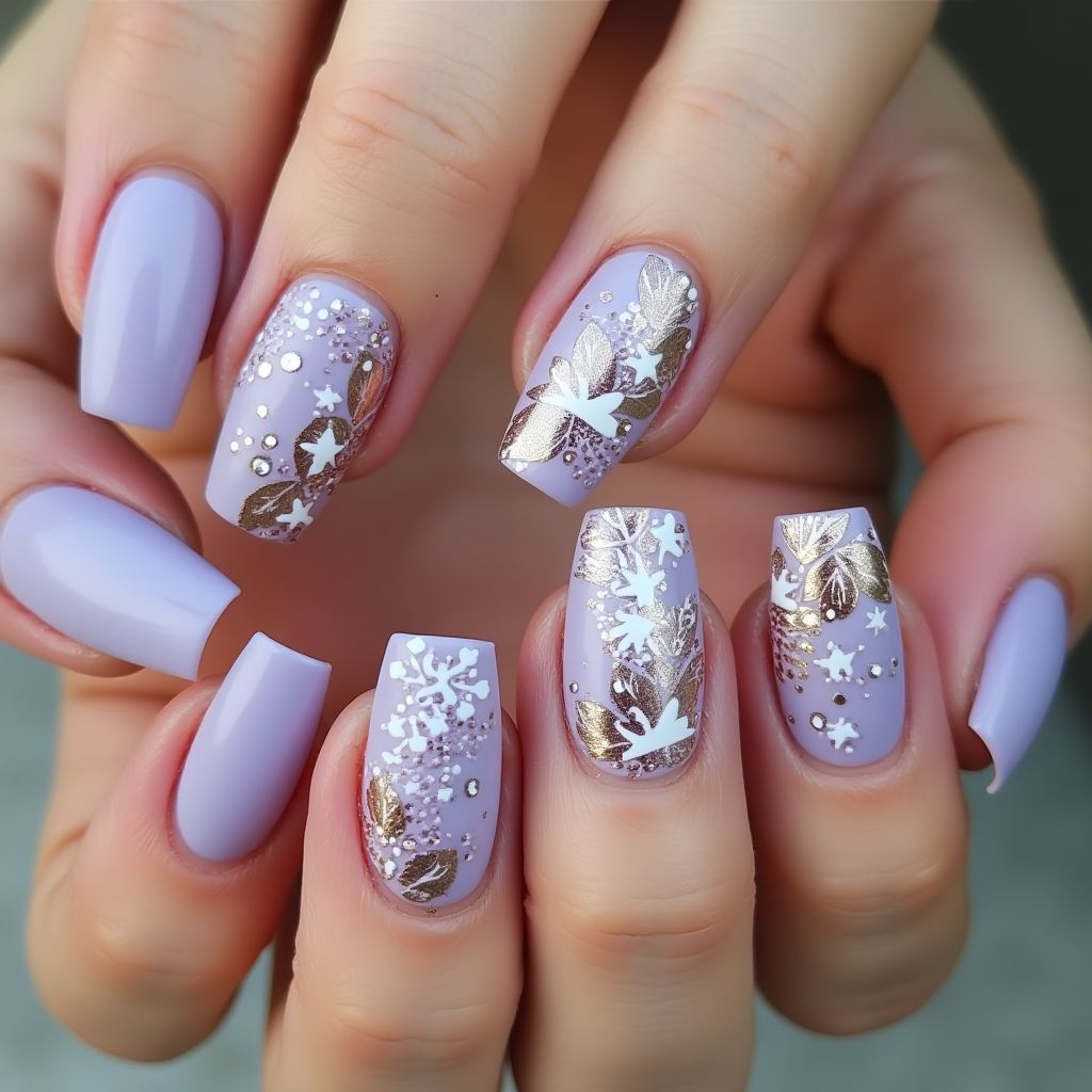 Lavender Square Nail Design