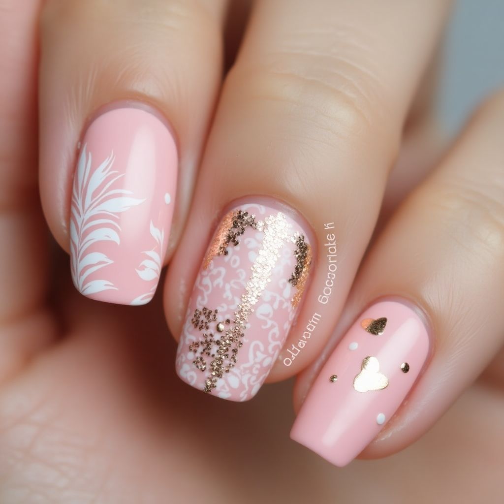 Baby Pink Round Nail Design