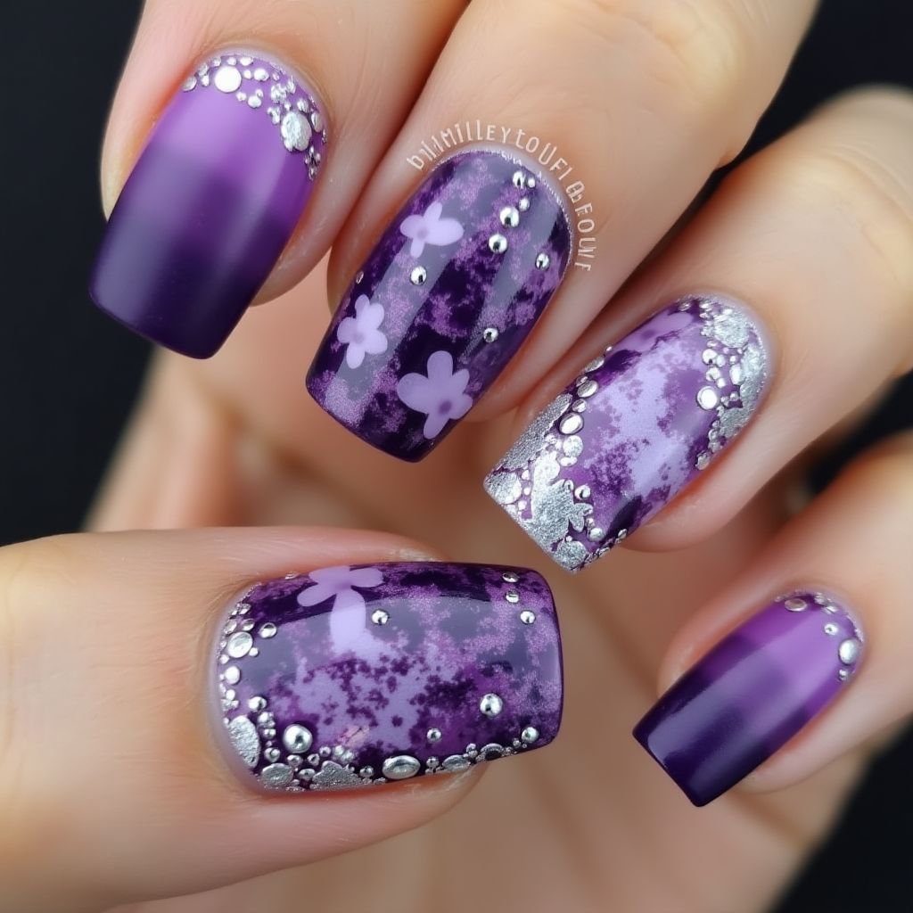 Purple Stiletto Nail Design