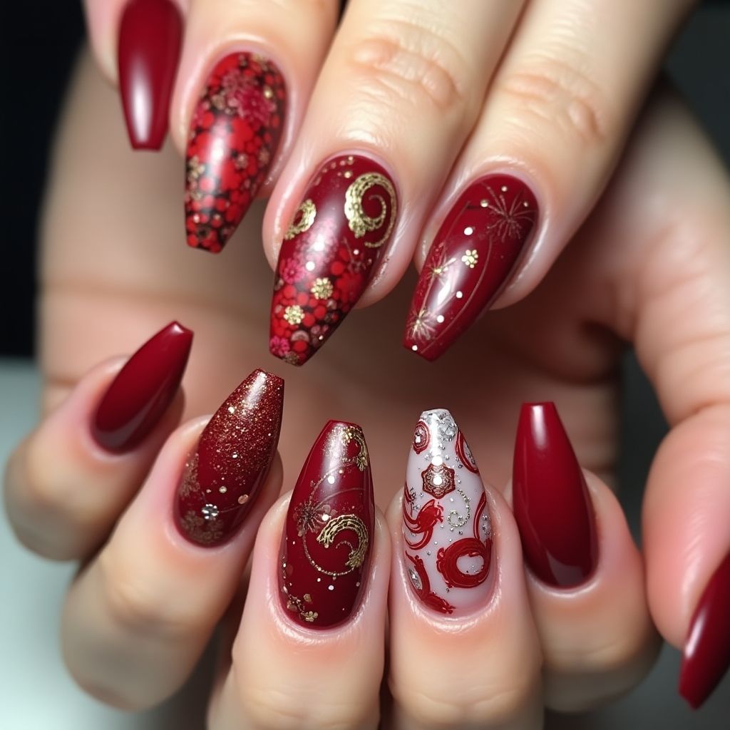 Red Stiletto Nail Design