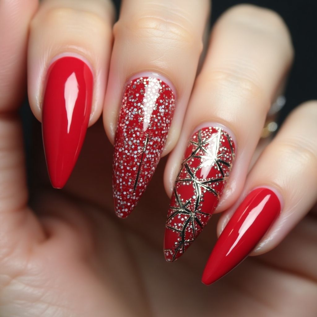 Red Stiletto Nail Design