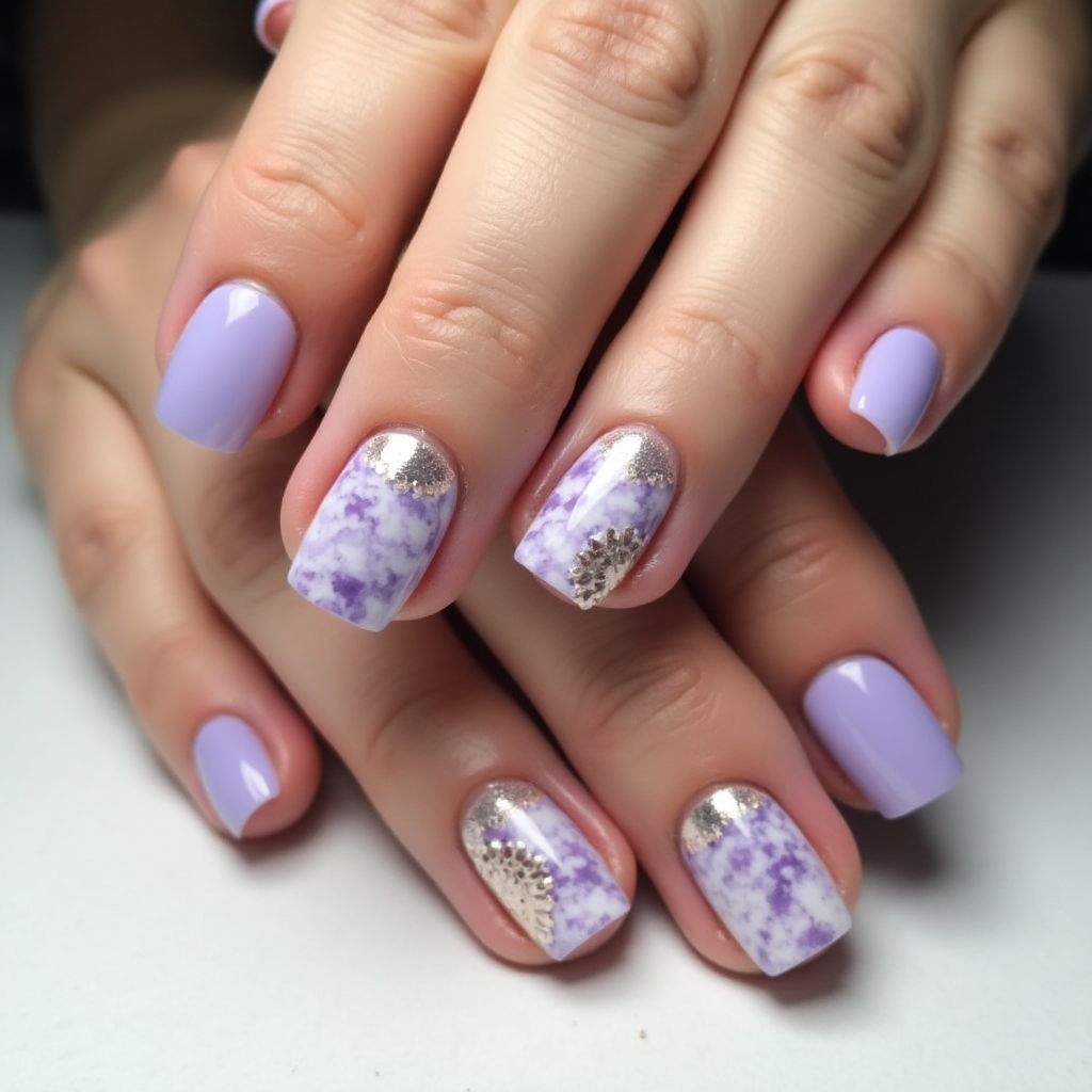 Lilac Square Nail Design