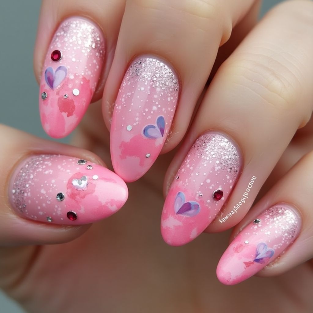 Pink Stiletto Nail Design