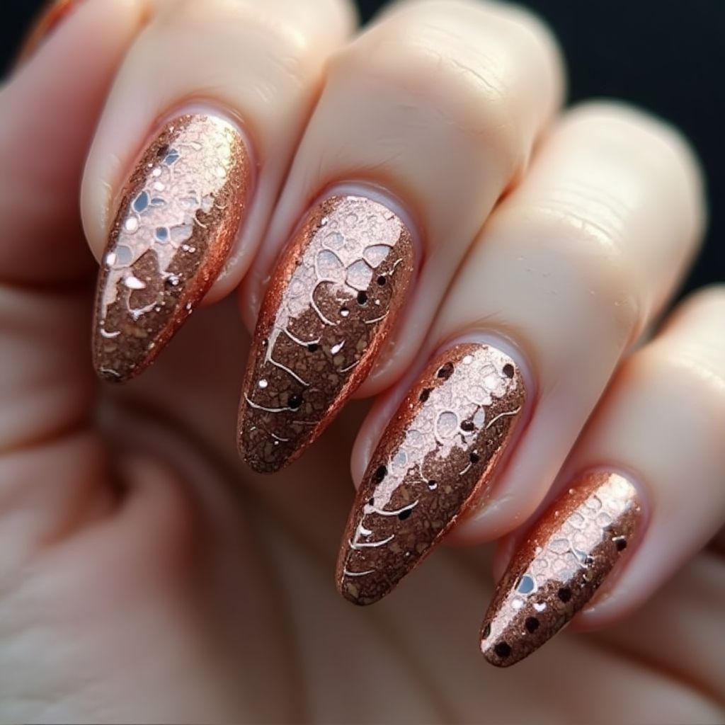 Copper Coffin Nail Design