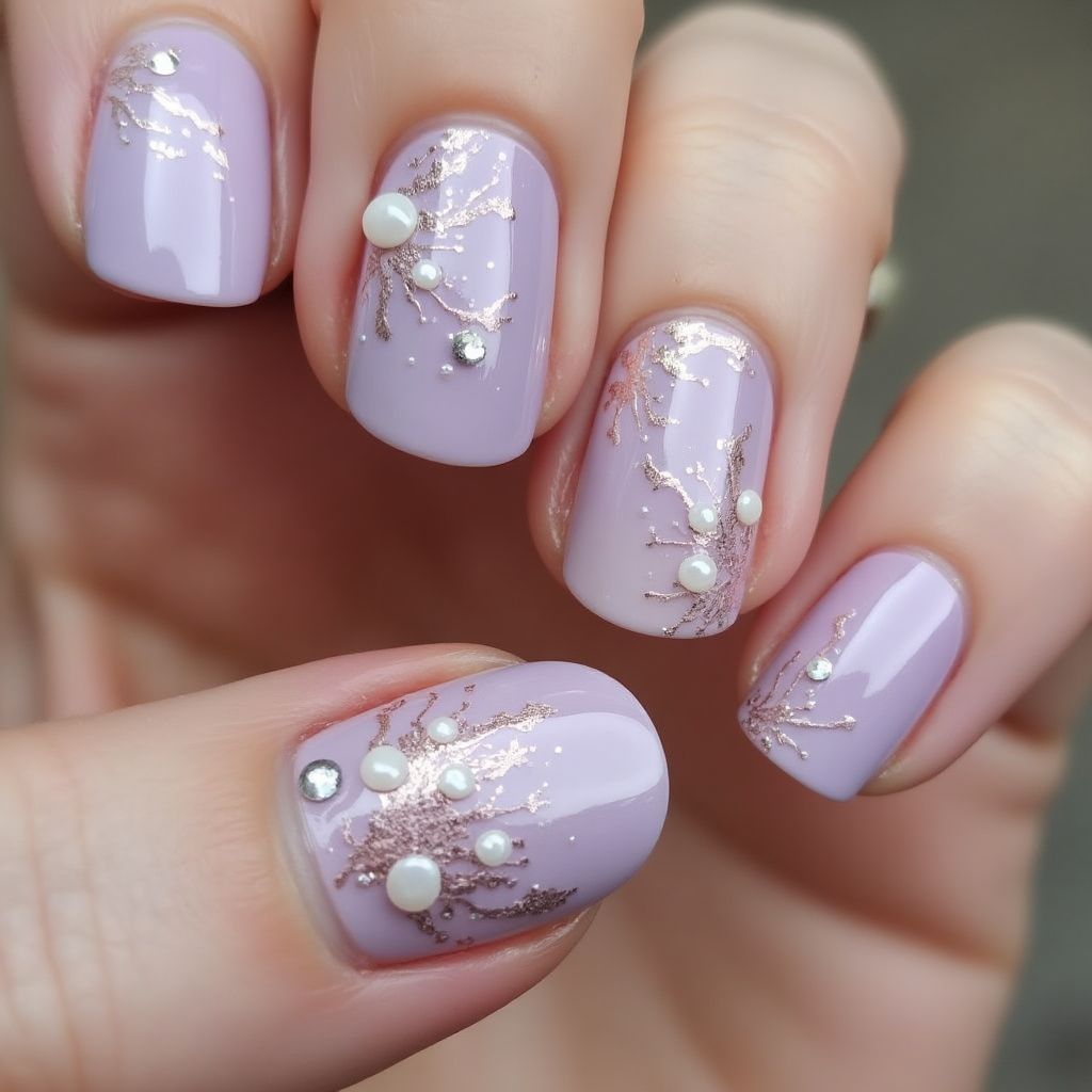 Lilac Round Nail Design