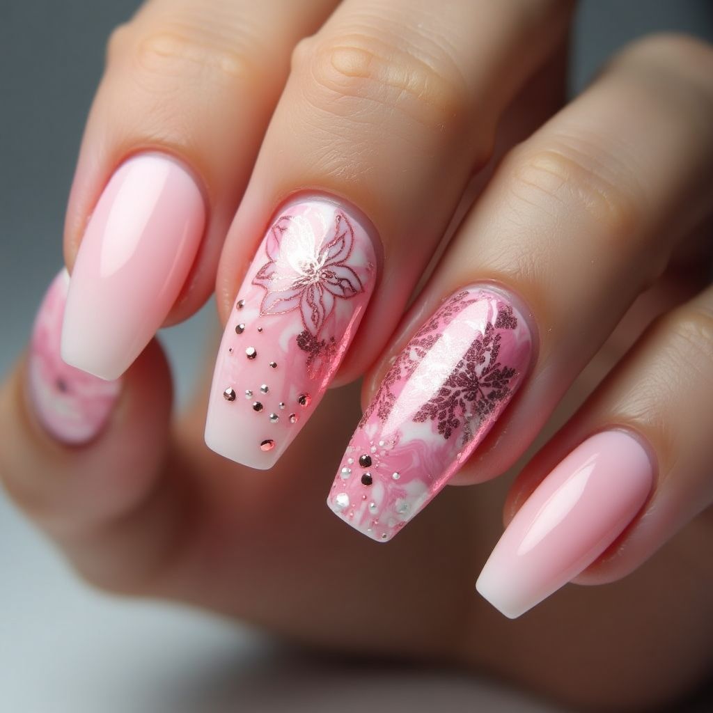 Pink Stiletto Nail Design
