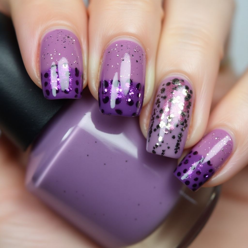 Purple Round Nail Design