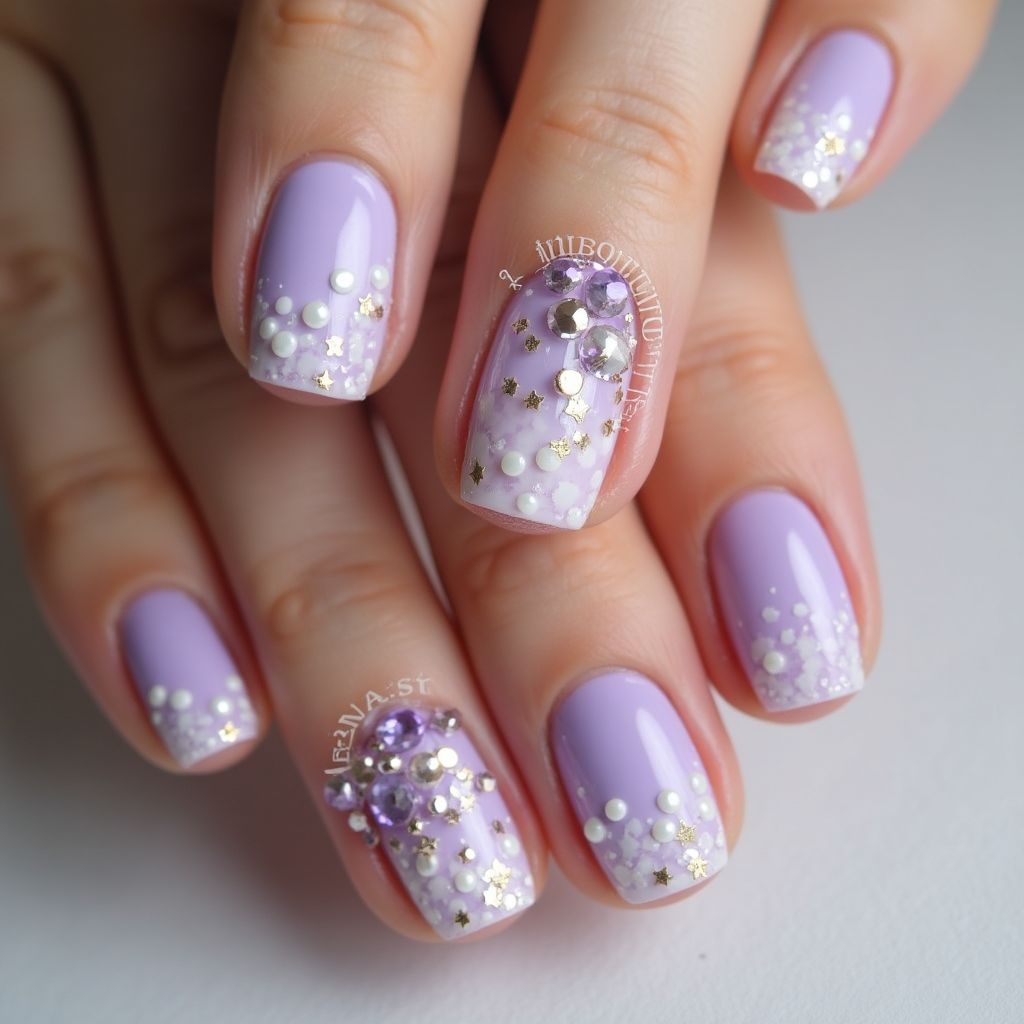 Lilac Round Nail Design