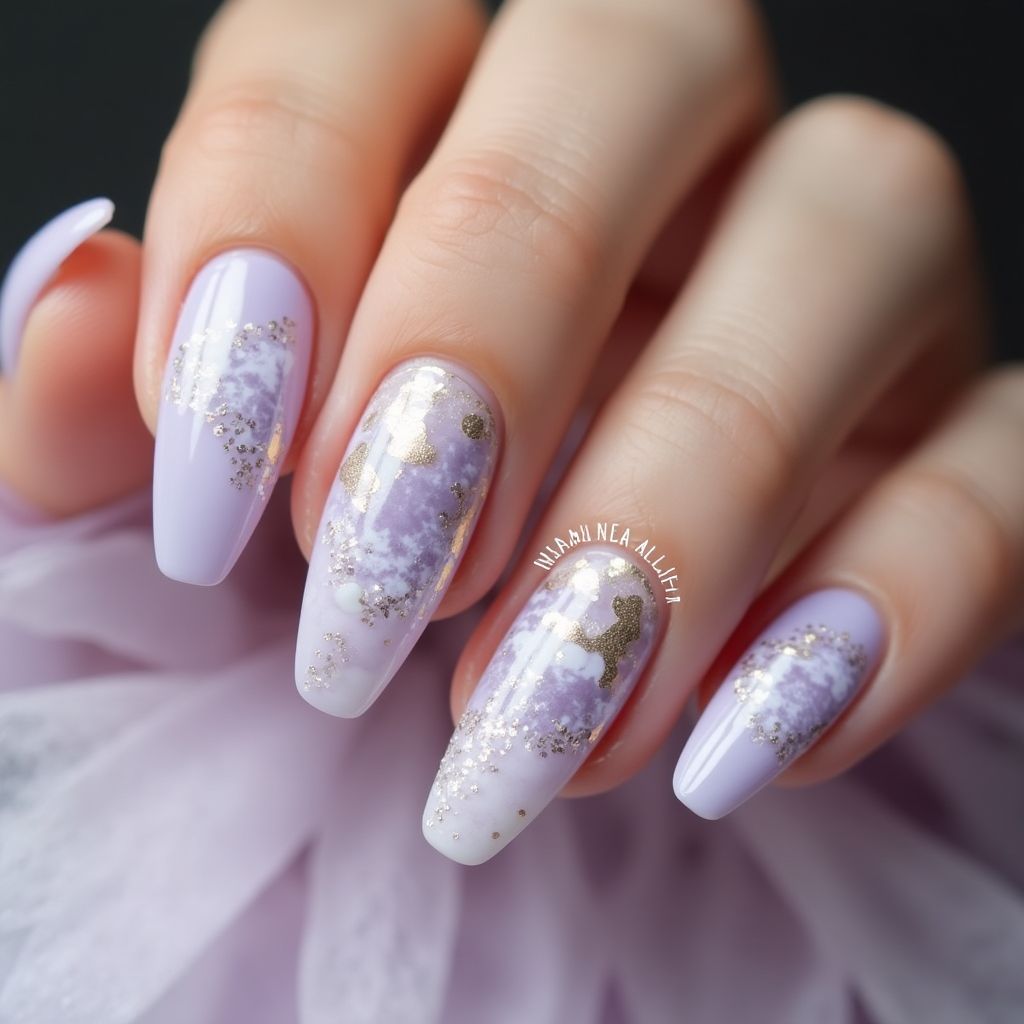 Lilac Stiletto Nail Design