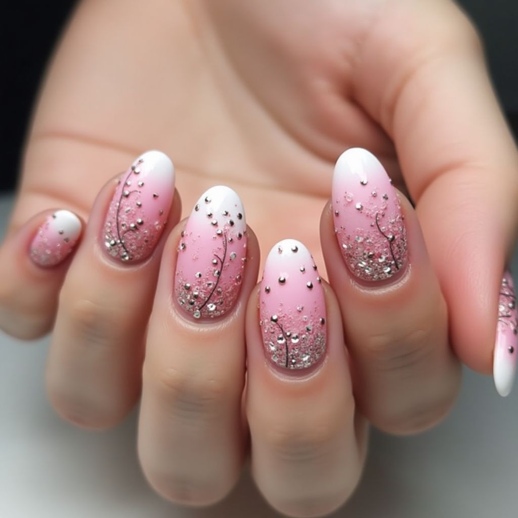 Pink Round Nail Design