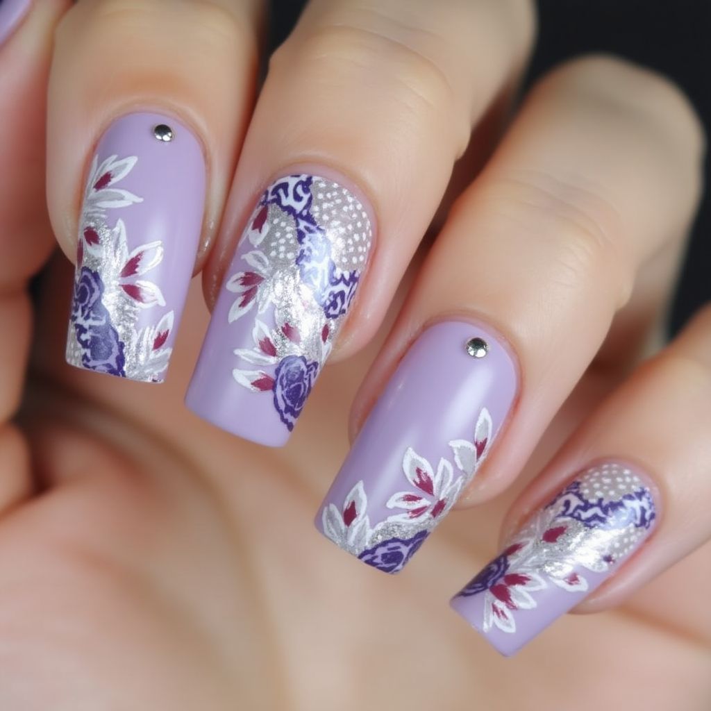 Lilac Square Nail Design