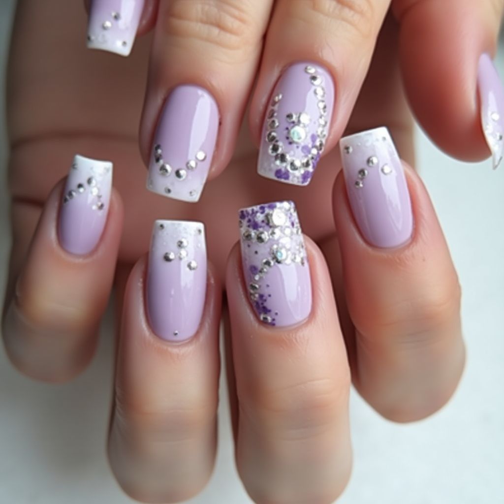 Lilac Square Nail Design