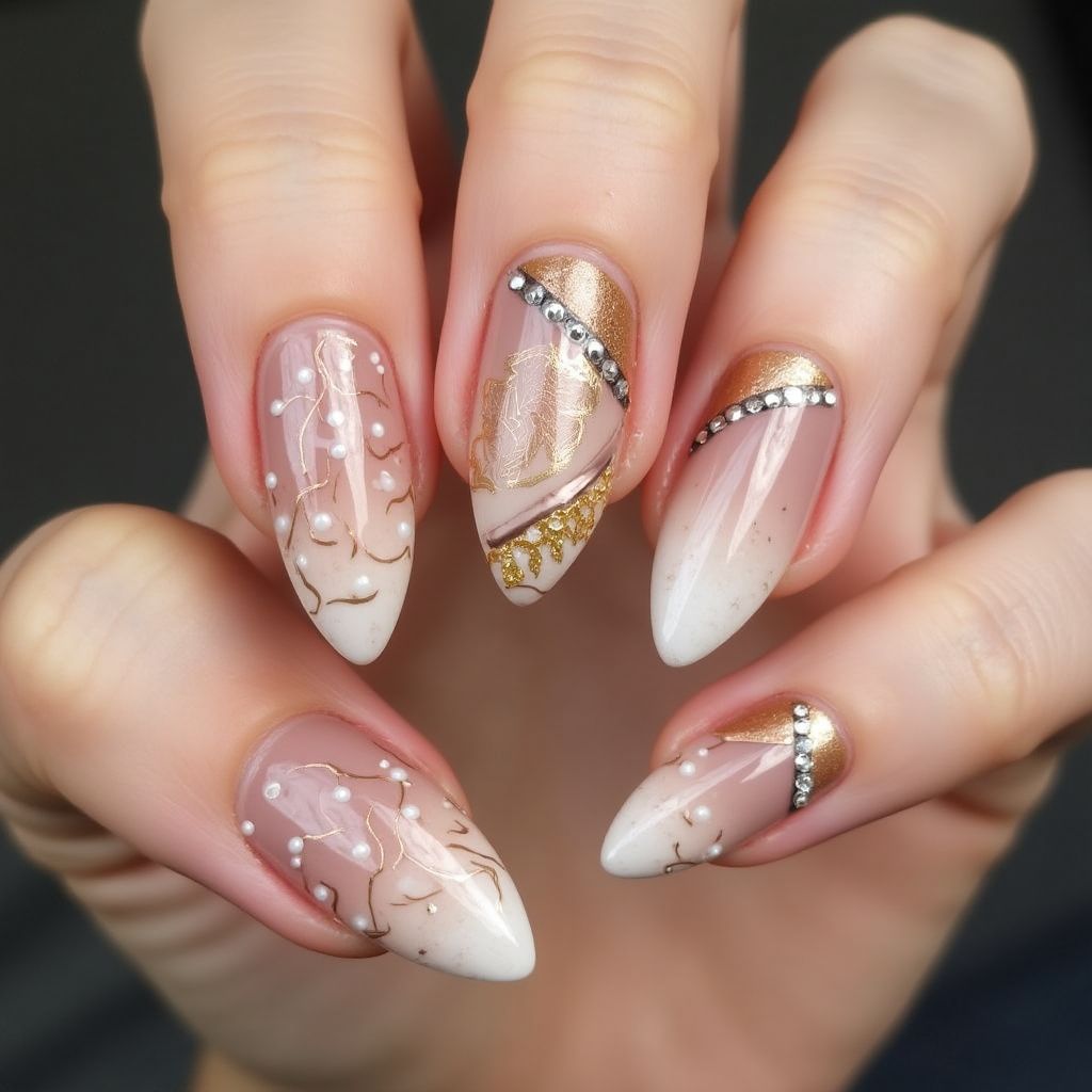 Nude Stiletto Nail Design