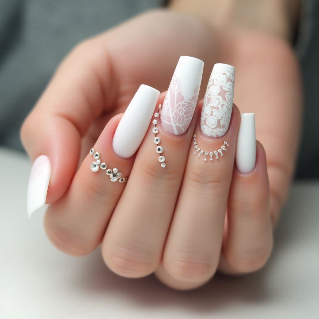 White Square Nail Design