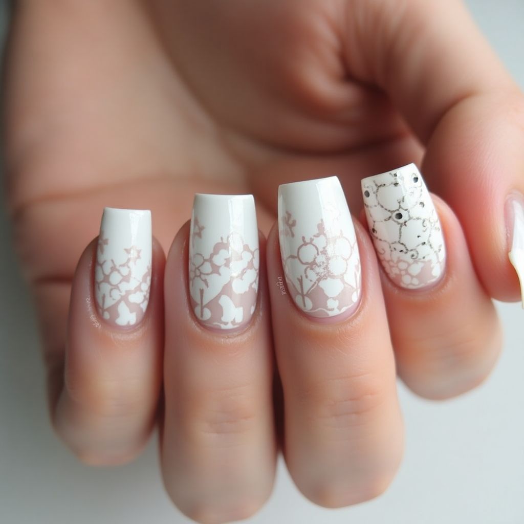 White Square Nail Design