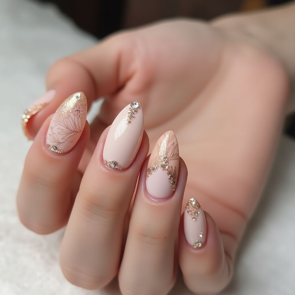 Nude Stiletto Nail Design