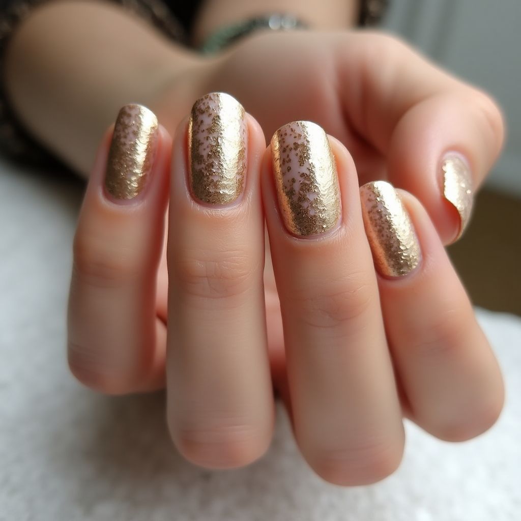 Gold Round Nail Design