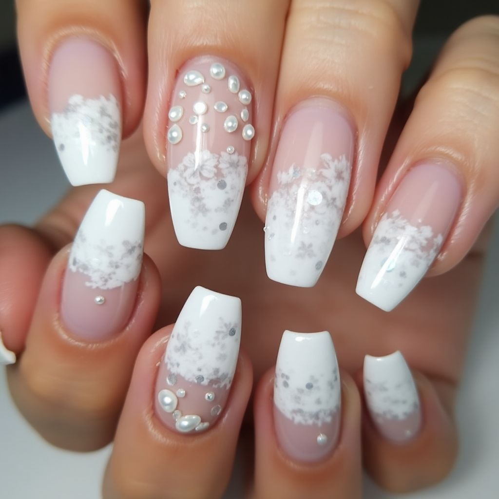 White Stiletto Nail Design