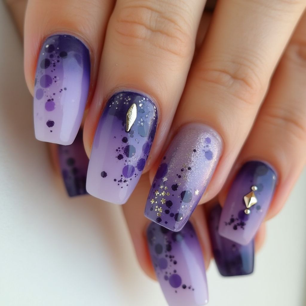 Purple Square Nail Design