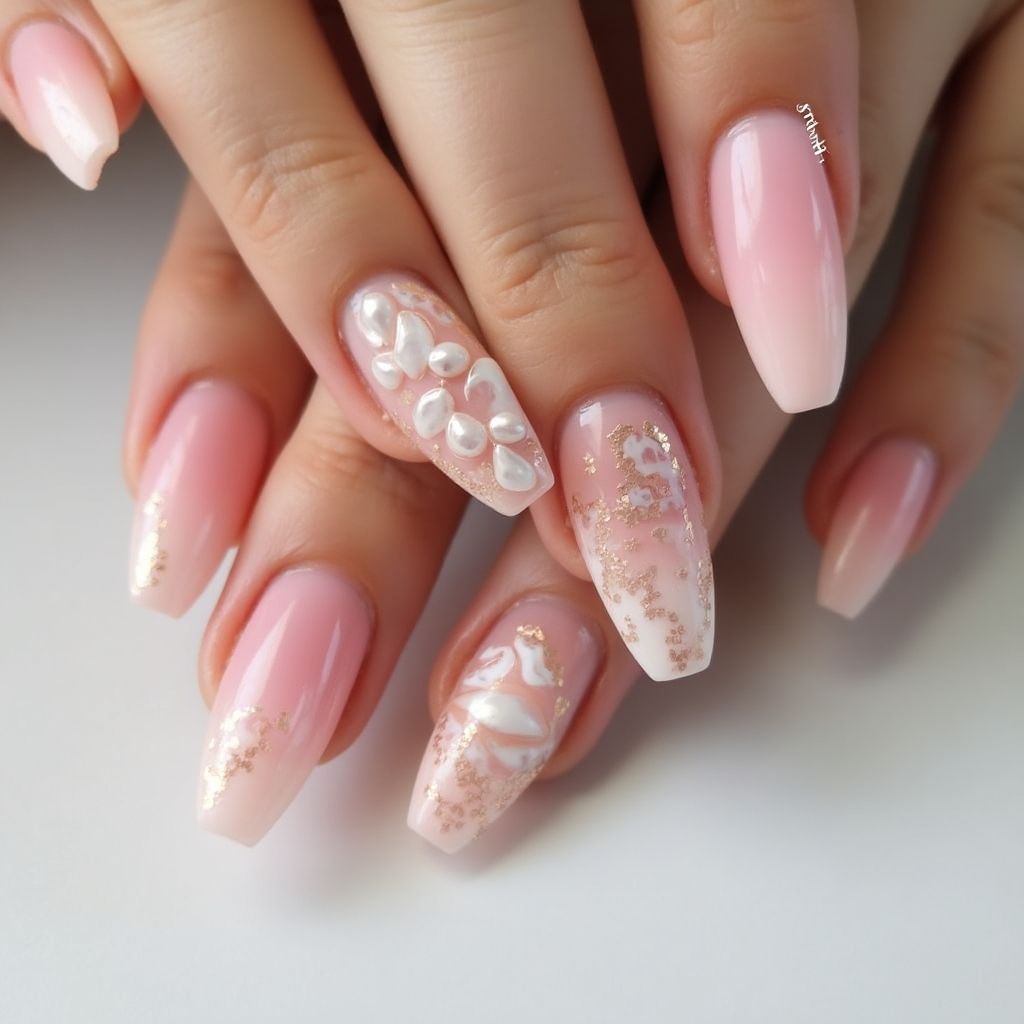 Baby Pink Stiletto Nail Design