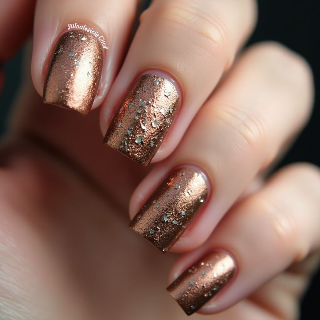 Bronze Round Nail Design