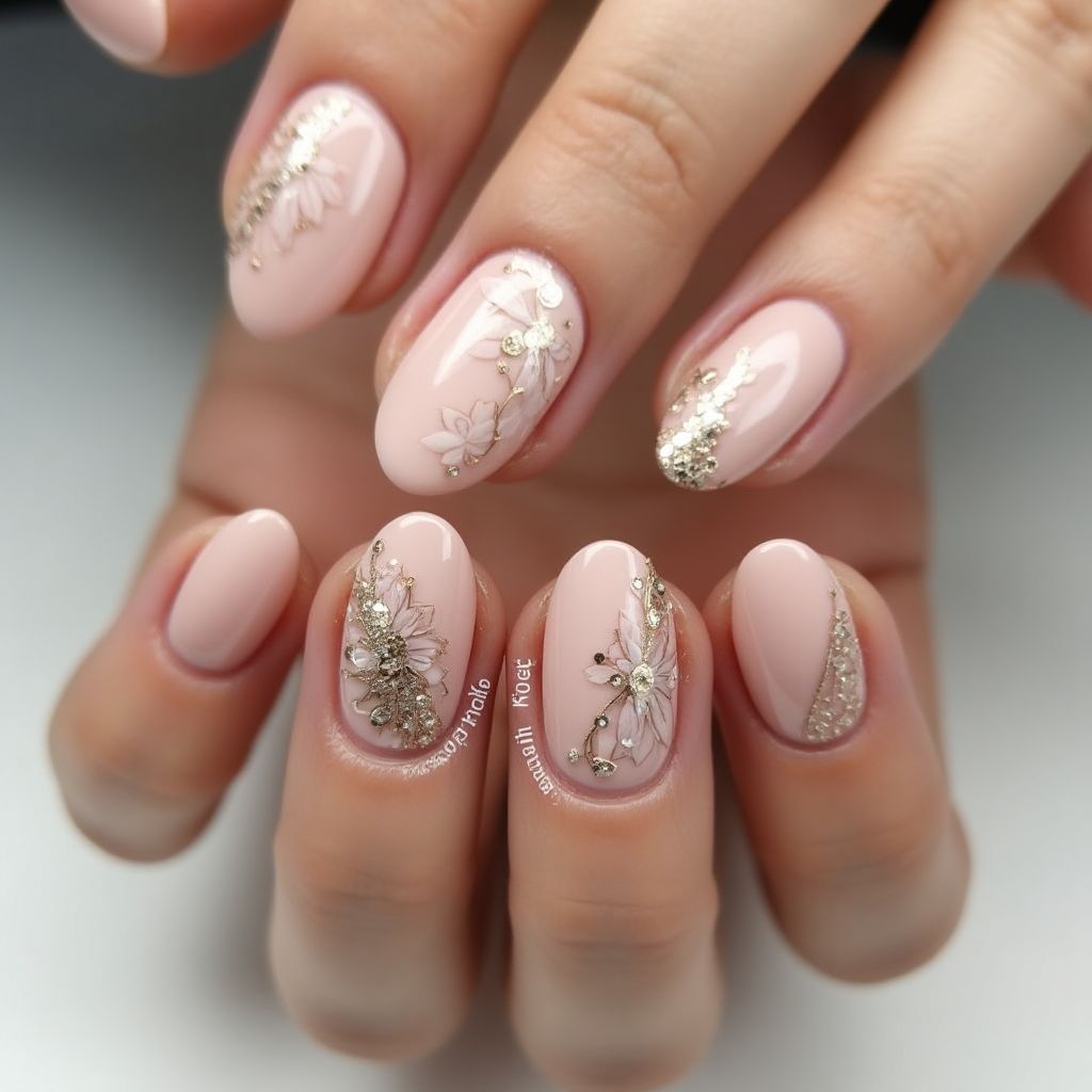 Nude Round Nail Design