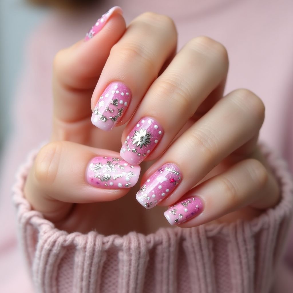 Pink Round Nail Design