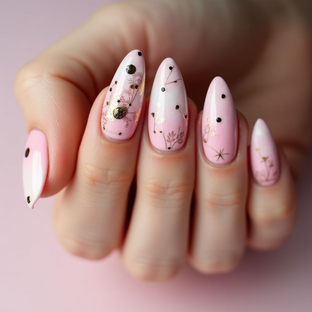 Baby Pink Stiletto Nail Design