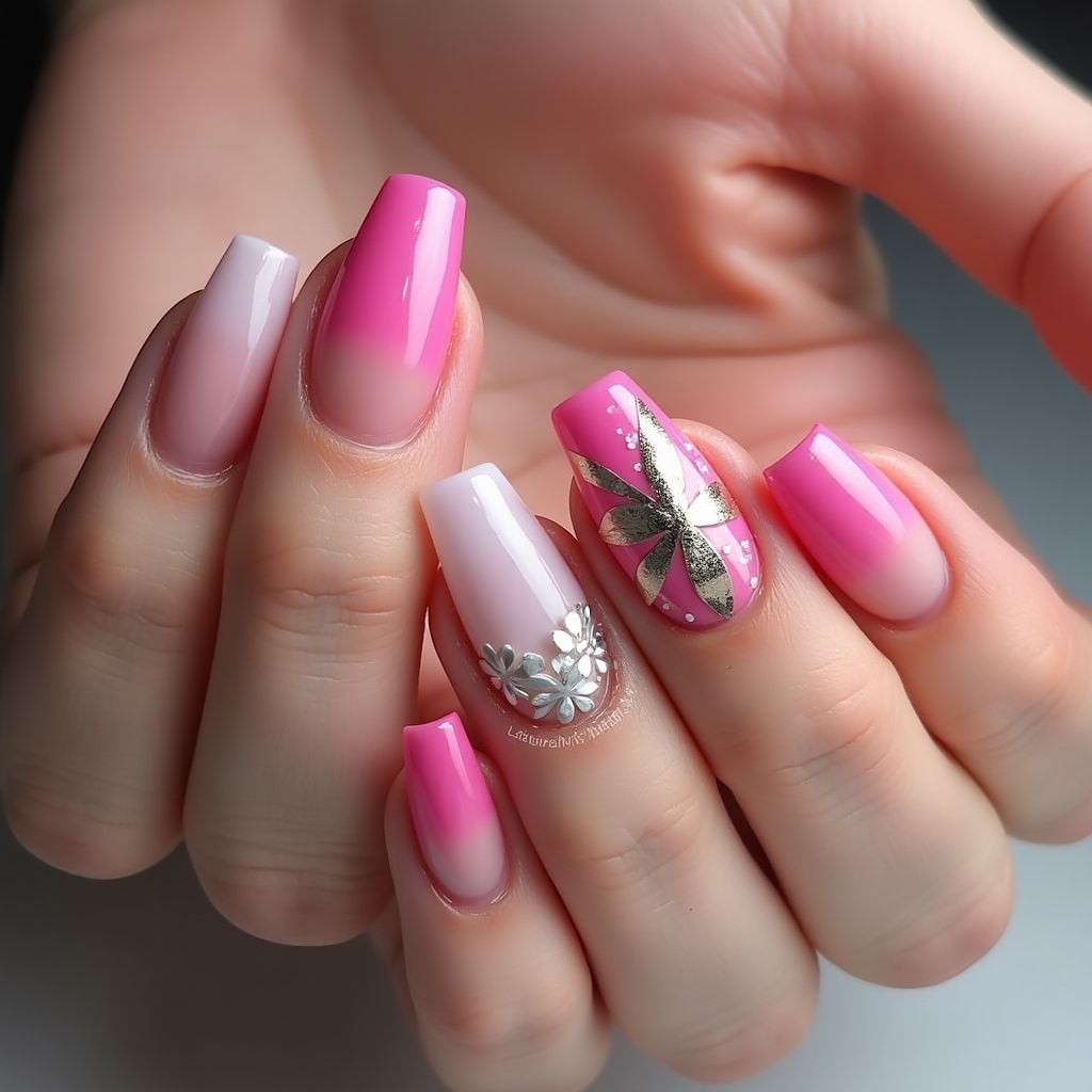 Fuchsia Square Nail Design