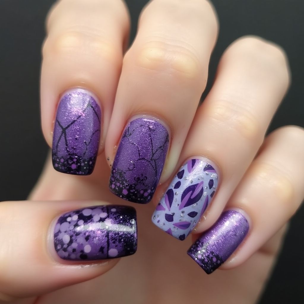 Purple Square Nail Design