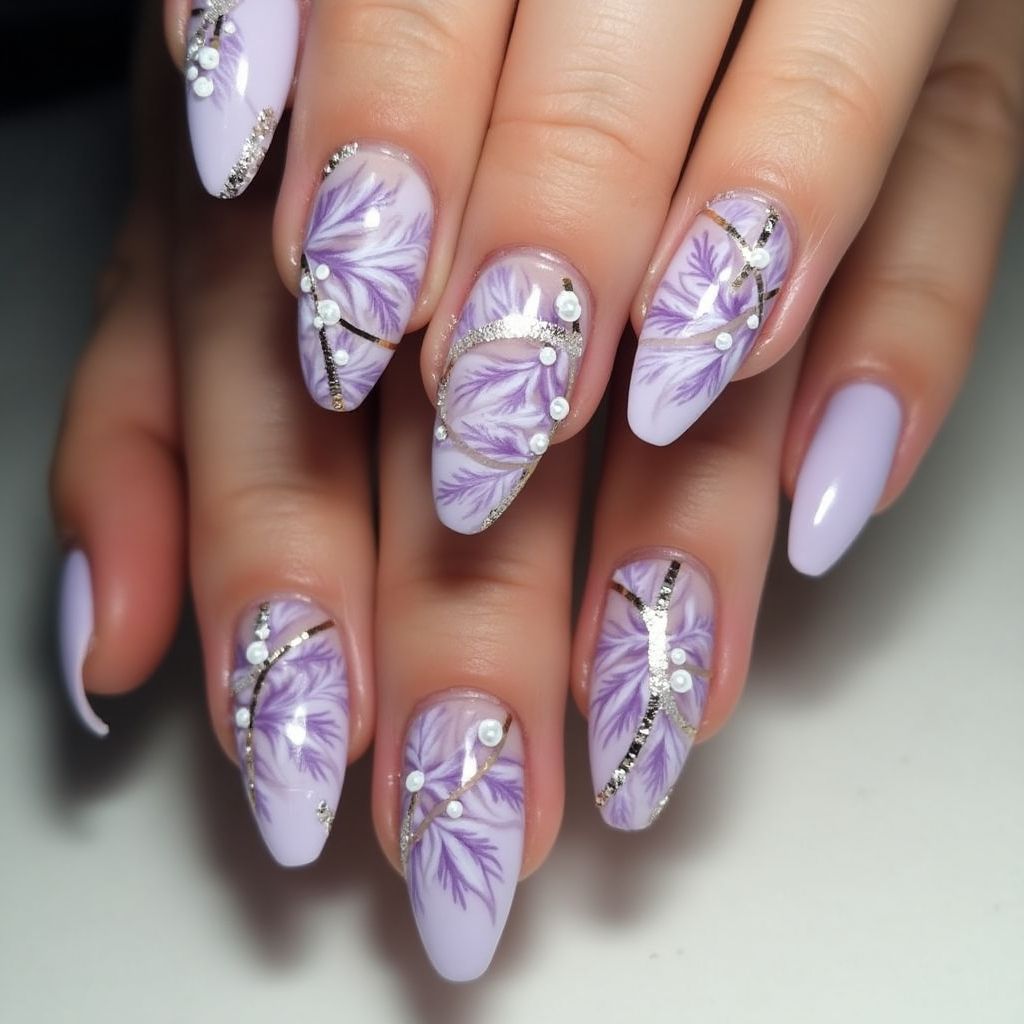 Lilac Stiletto Nail Design