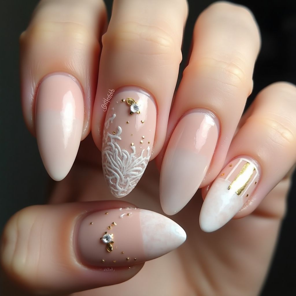 Nude Stiletto Nail Design