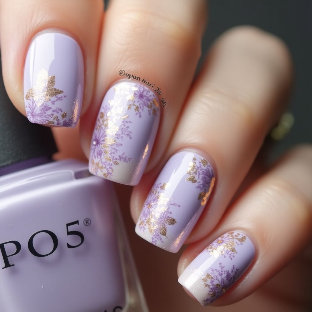 Lavender Round Nail Design