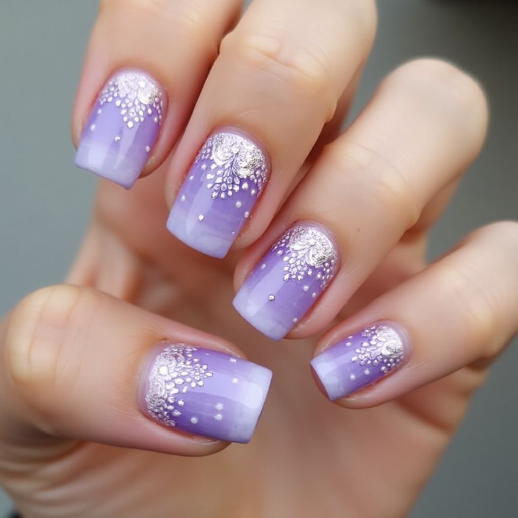 Pastel Purple Square Nail Design