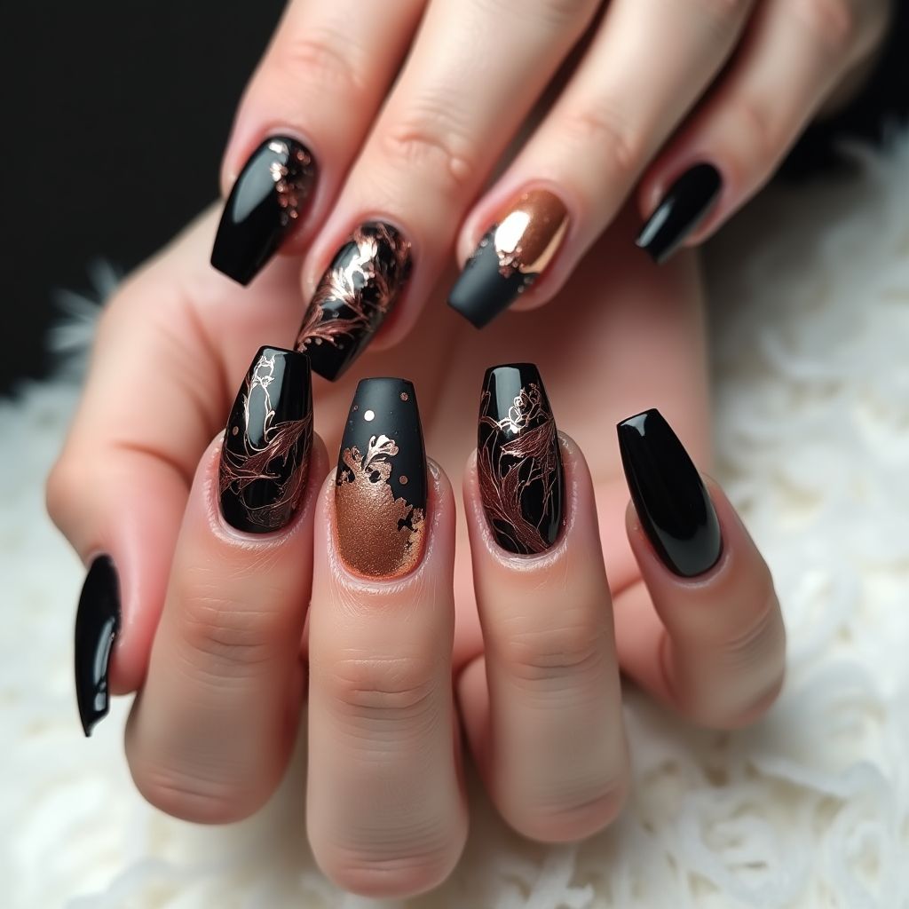 Copper Coffin Nail Design