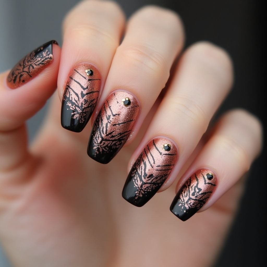 Copper Coffin Nail Design