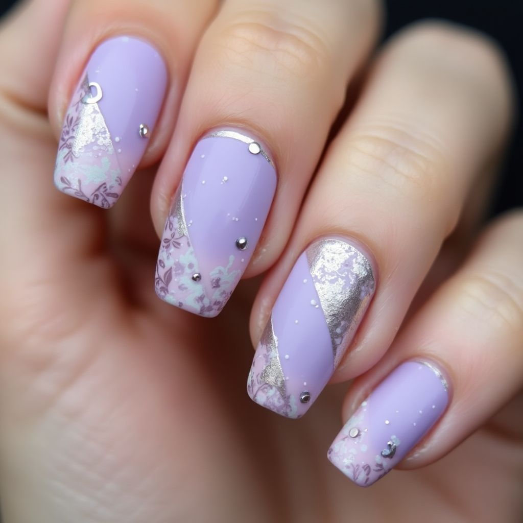Pastel Purple Coffin Nail Design