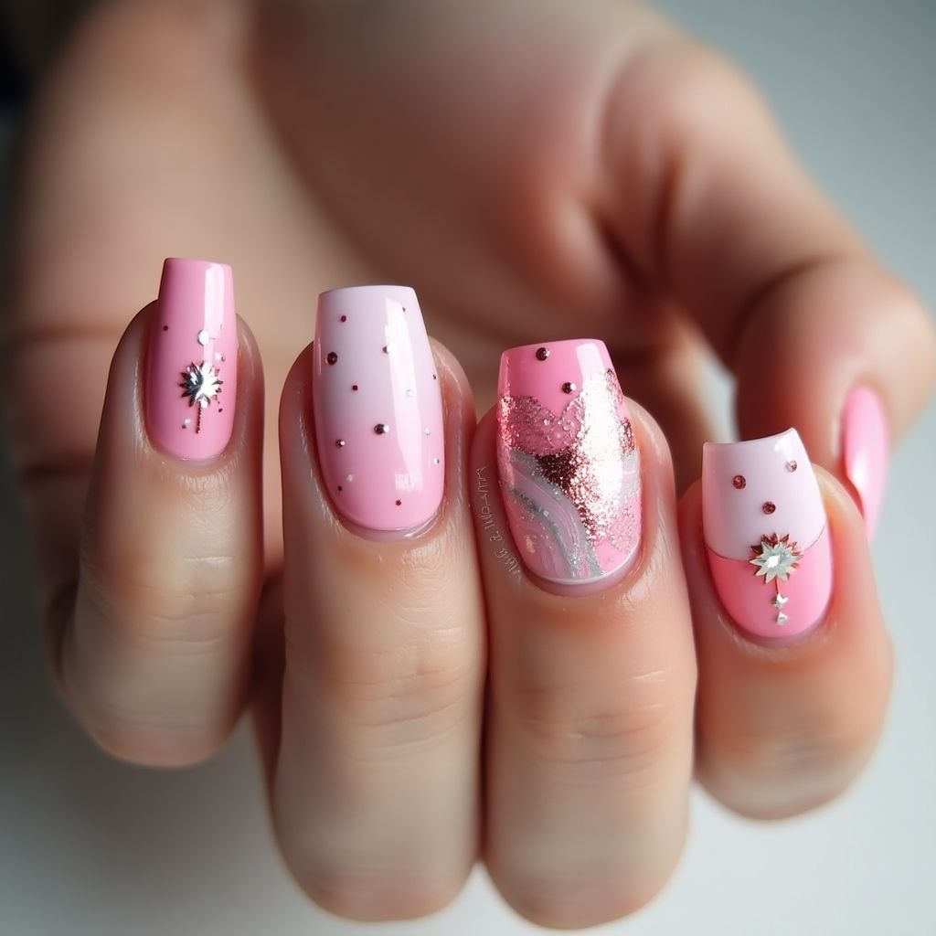Pink Stiletto Nail Design
