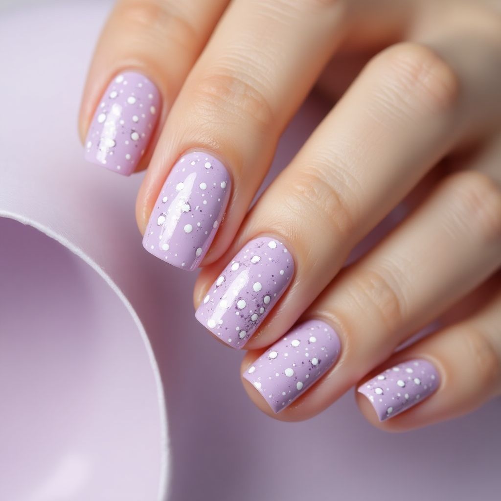 Pastel Purple Dotting Nail Design