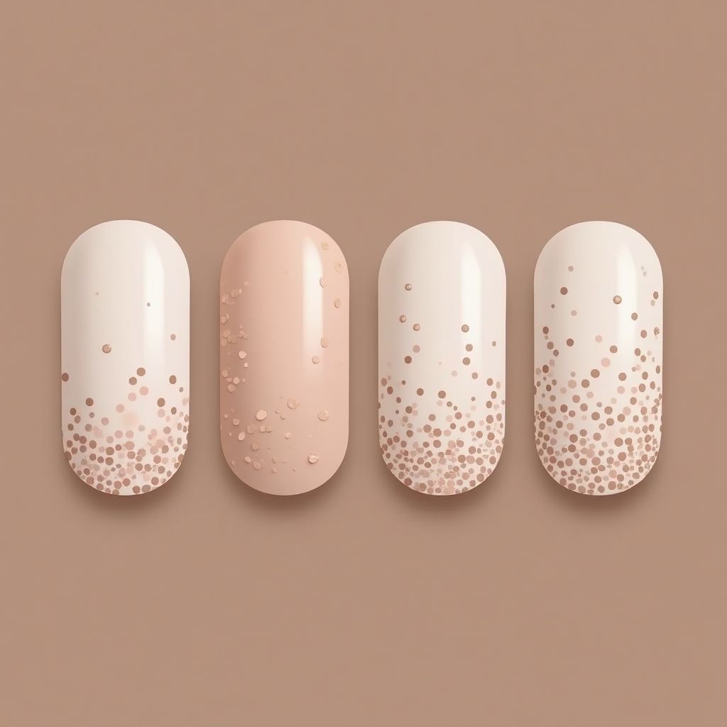 Nude Dotting Nail Design