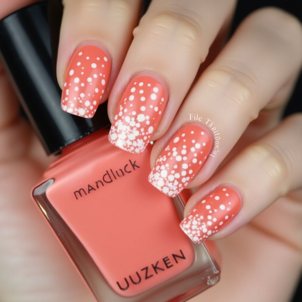 Coral Dotting Nail Design