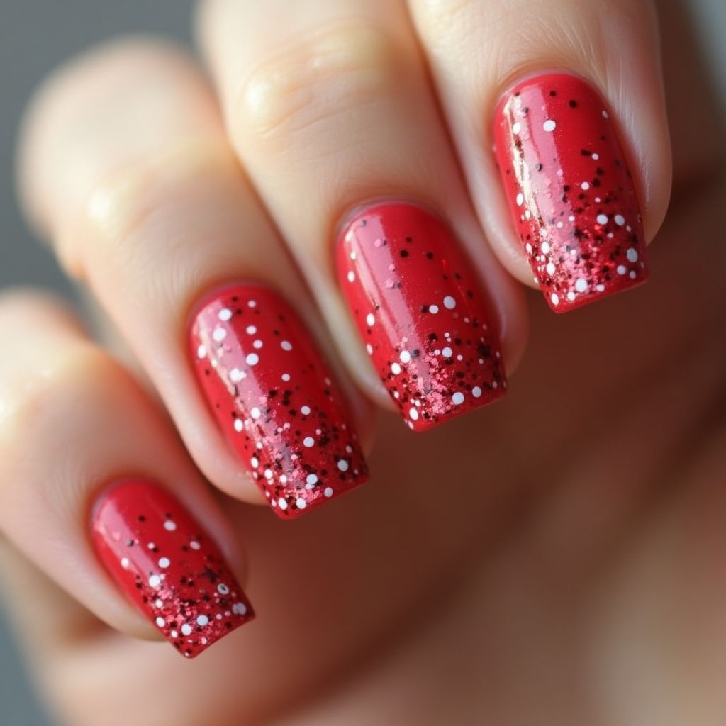 Red Dotting Nail Design